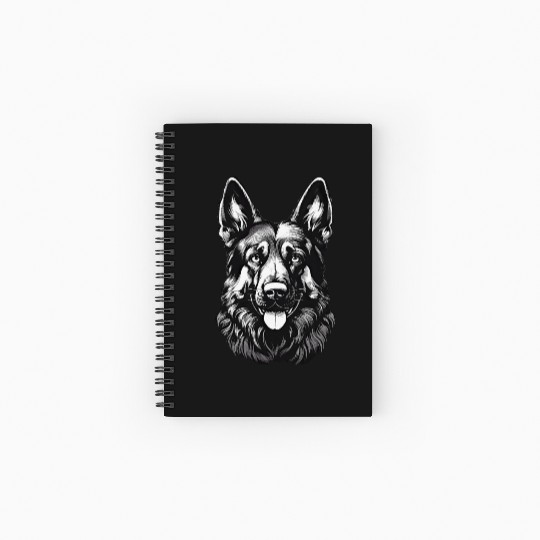 German Shepherd guard dog dad pet beautiful puppy Spiral Notebooks   Ruled Line
