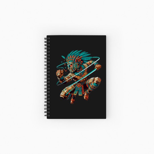 Aztec Warrior - Inca Maya Mayans Spiral Notebooks   Ruled Line