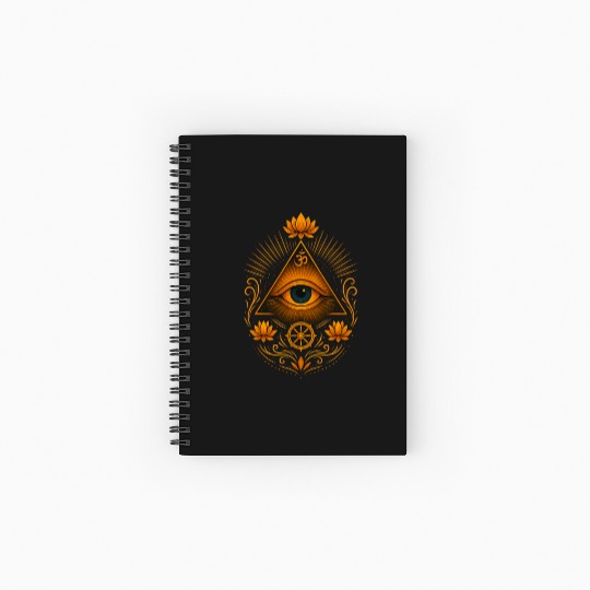 Third Eye with Lotus and Om Symbol Glow Spiral Notebooks   Ruled Line