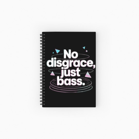 No Disgrace Just Bass Retro Spiral Notebooks   Ruled Line