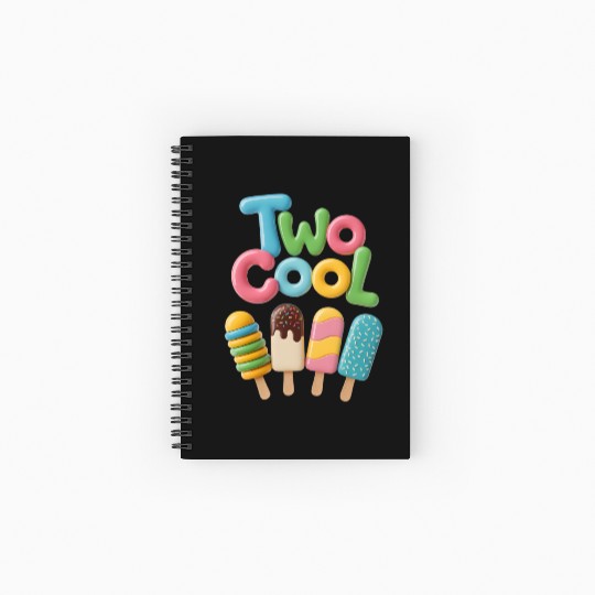 Two Cool – Funny 2nd Birthday Toddler Design  Spiral Notebooks   Ruled Line