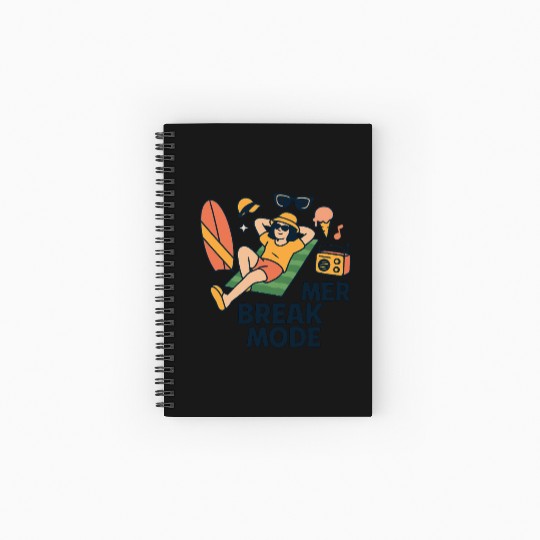 Summer Beach Vibe Illustration Spiral Notebooks   Ruled Line