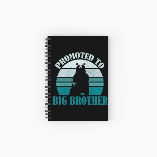 Promoted to Big Brother Bear Design Kids Toddler Spiral Notebooks   Ruled Line