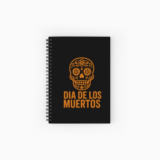 Vibrant Day of the Dead Skull Design Spiral Notebooks   Ruled Line