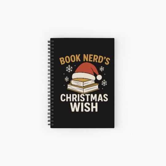 Book Nerd Christmas Wish Design Spiral Notebooks   Ruled Line