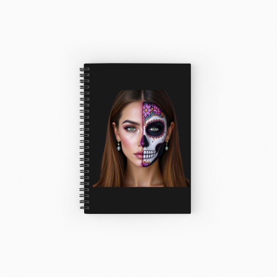 Day of the Dead Sugar Skull Face Art Spiral Notebooks   Ruled Line