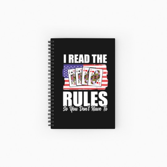 USA Flag Pinochle Rules Patriotic Card Games Spiral Notebooks   Ruled Line