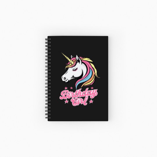 Sparkling Rainbow Unicorn Birthday Spiral Notebooks   Ruled Line