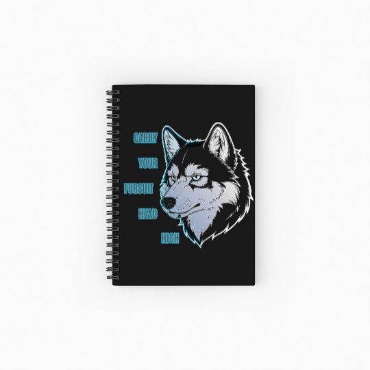 Furry Wolf Fursona – Carry Your Fursuit Head High Spiral Notebooks   Ruled Line