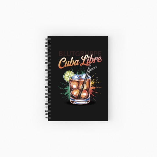 Blutgruppe Cuba Libre Cocktail Bartender Spiral Notebooks   Ruled Line