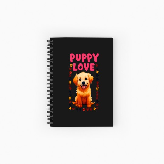 Cute Puppy Love Illustration for Apparel Spiral Notebooks   Ruled Line
