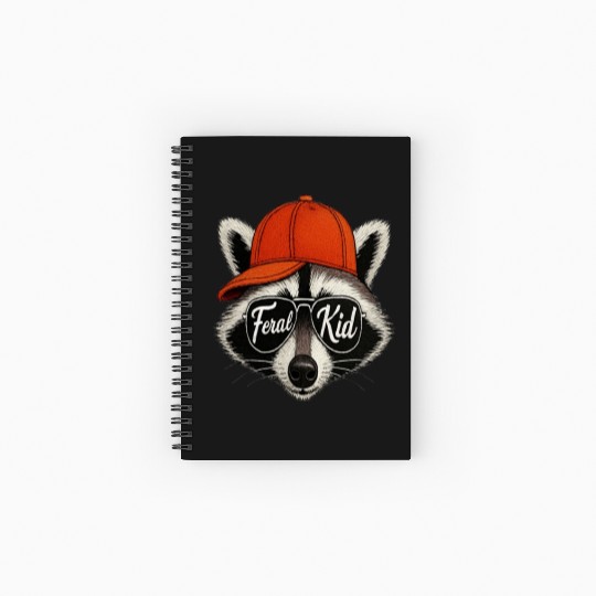 Feral Kid Raccoon Graphic Spiral Notebooks   Ruled Line