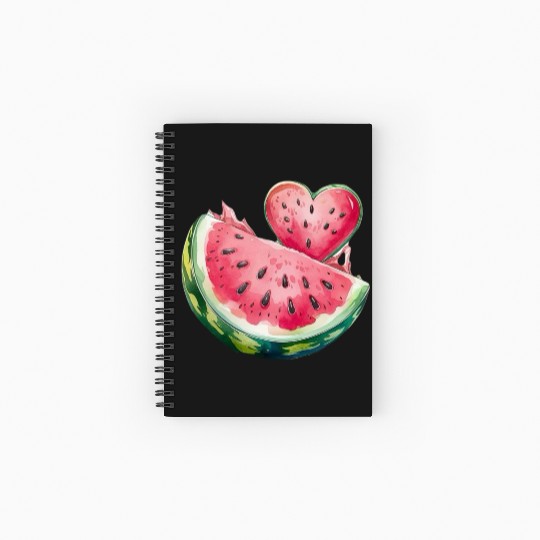 Watermelon Heart Fruit Illustration Spiral Notebooks   Ruled Line