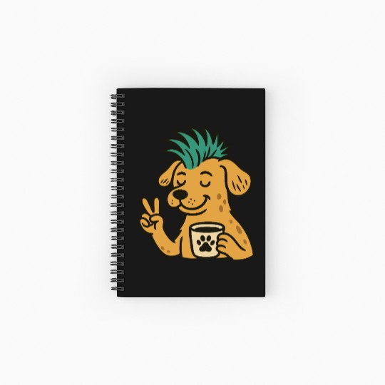 Peaceful Puppy with Green Hair Spiral Notebooks   Ruled Line