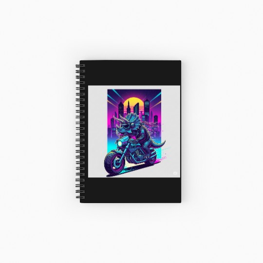 Futuristic Rhinoceros Cyber Ride Spiral Notebooks   Ruled Line