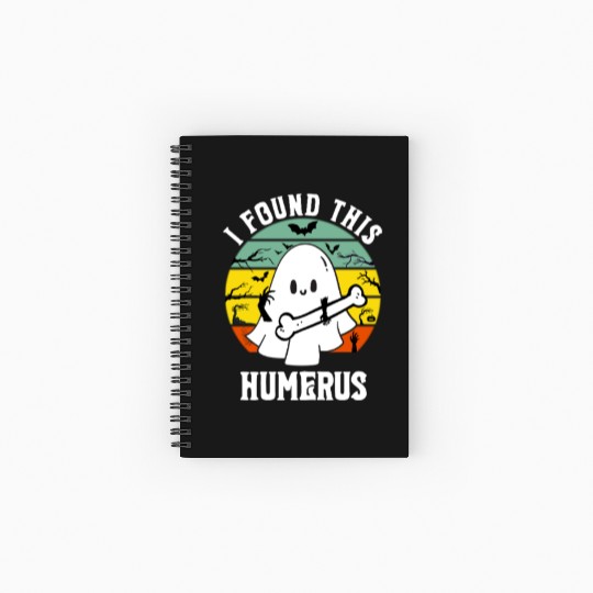 Funny Ghost Pun I Found This Humerus Halloween Spiral Notebooks   Ruled Line