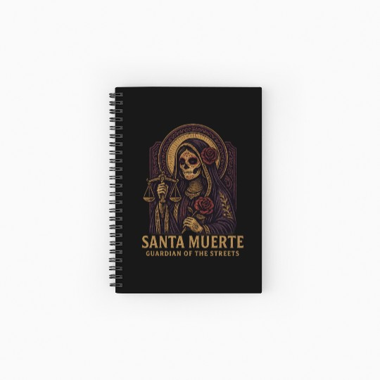 Santa Muerte – Mexican Folk Art Streetwear Spiral Notebooks   Ruled Line