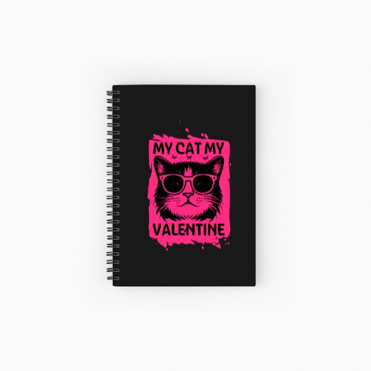 my cat my valentine Spiral Notebooks   Ruled Line