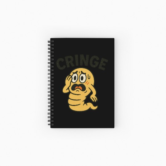 Cringe Meme Worm Illustration Spiral Notebooks   Ruled Line
