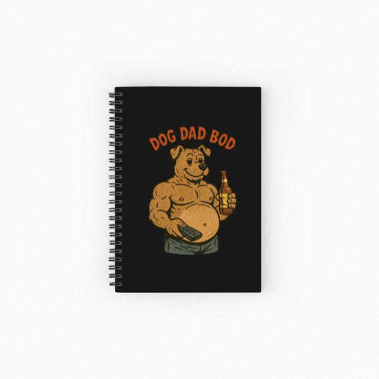 Humorous Muscular Dog Dad Spiral Notebooks   Ruled Line