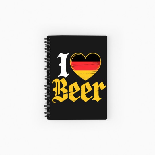 I Love Beer German Bier Funny Germany Flag Spiral Notebooks   Ruled Line