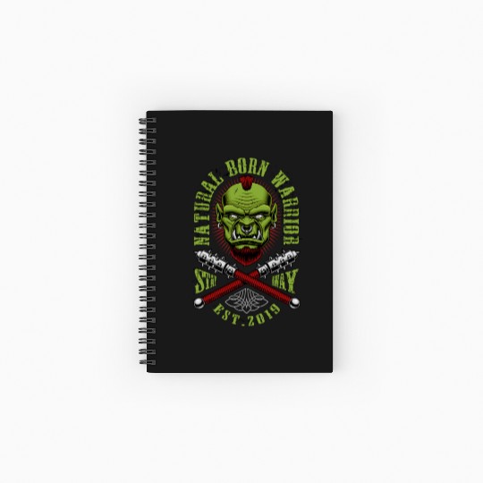 Gothic Ogre Tattoo Style Warrior Spiral Notebooks   Ruled Line