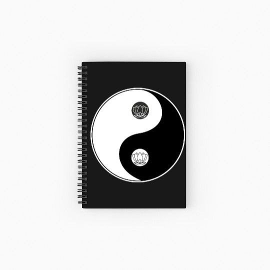 Yin-Yang Tao Lotus Symbol Design Spiral Notebooks   Ruled Line