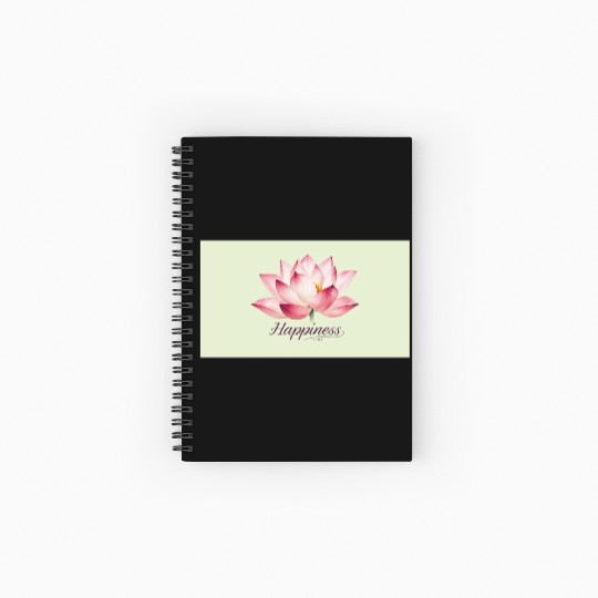 Serene Lotus Happiness Design Spiral Notebooks   Ruled Line