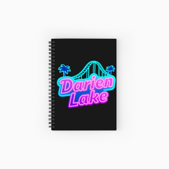 Neon Daren Lake Sign with Roller Coaster and Palms Spiral Notebooks   Ruled Line