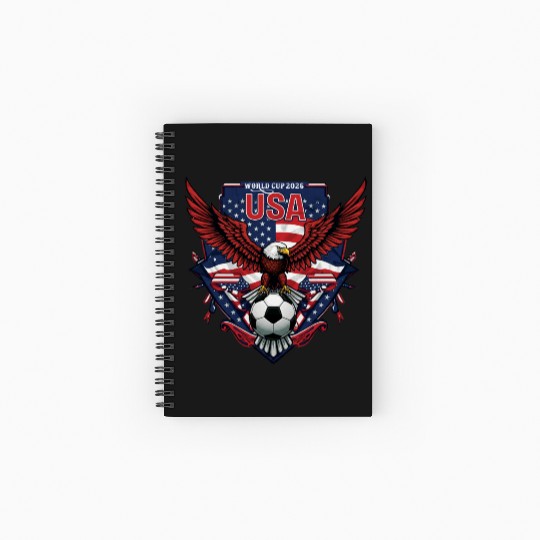 USA Soccer World Cup 2026 Eagle Patriotic Apparel Spiral Notebooks   Ruled Line
