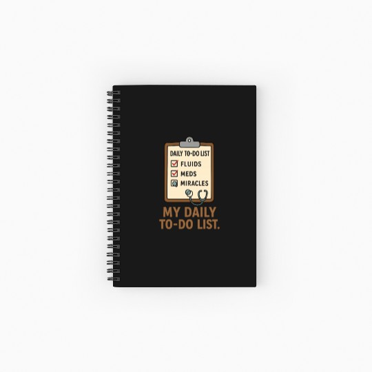 My Daily To-Do List Medical Humor Spiral Notebooks   Ruled Line