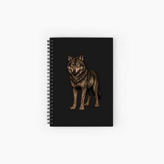Wolf - Wild Animal Spiral Notebooks   Ruled Line