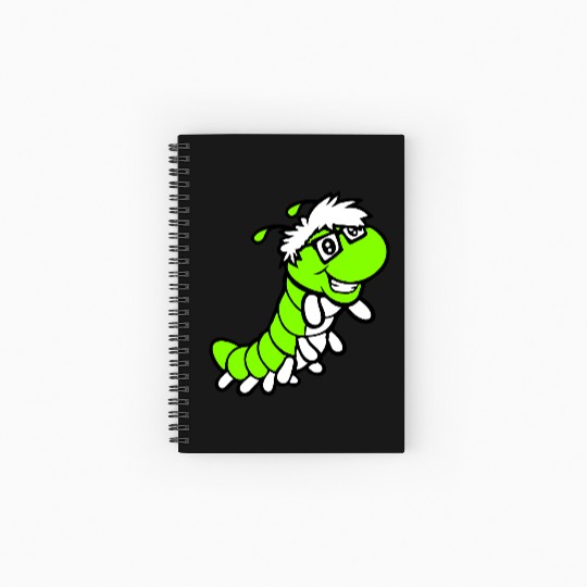 Nerd Caterpillar Intelligent Geek Worm Glasses Fun Spiral Notebooks   Ruled Line