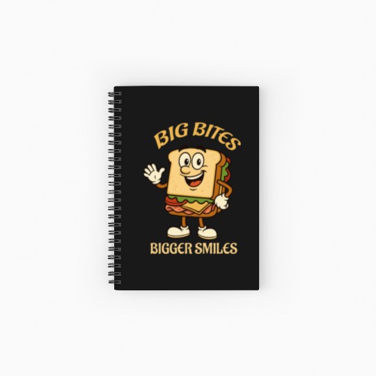 big bites bigger smiles - sandwich Spiral Notebooks   Ruled Line