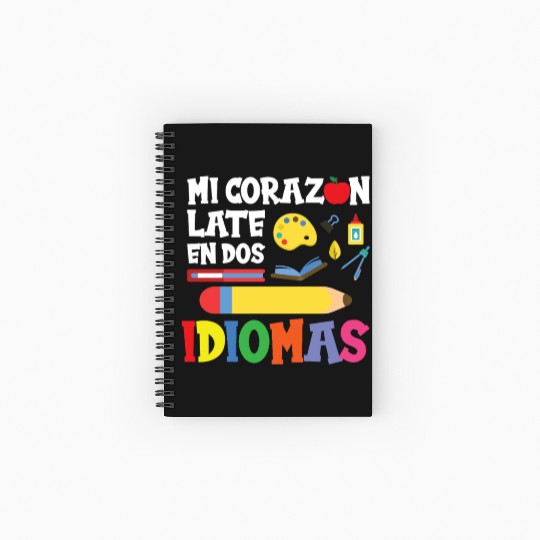 Mi Corazon Idiomas Spanish English Teacher Spiral Notebooks   Ruled Line