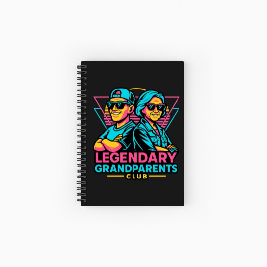 Legendary Grandparents Retro Neon Spiral Notebooks   Ruled Line