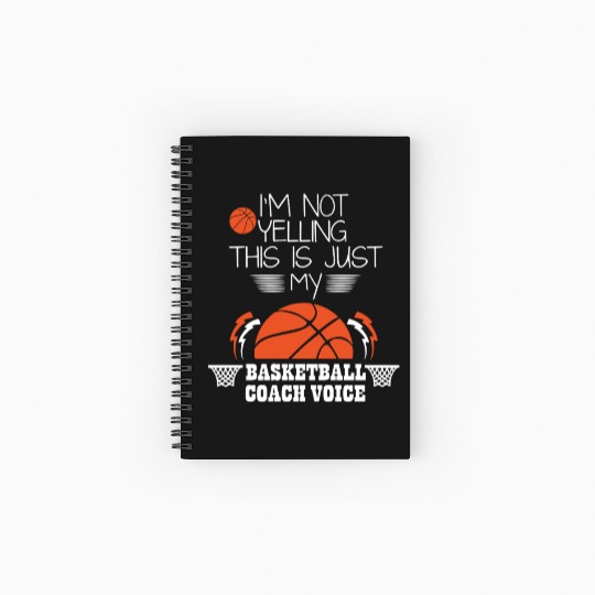 Basketball Coach Voice – Funny Basketball Coach  Spiral Notebooks   Ruled Line