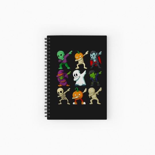 Halloween Haunted Cartoon Characters Collection Spiral Notebooks   Ruled Line