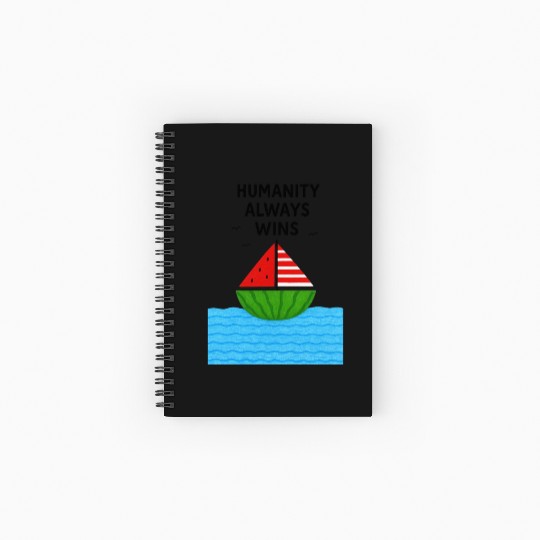 Watermelon Sailboat with Humanity Wins Quote Spiral Notebooks   Ruled Line