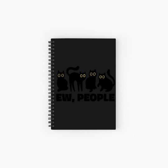Ew People Funny Black Cats  Spiral Notebooks   Ruled Line