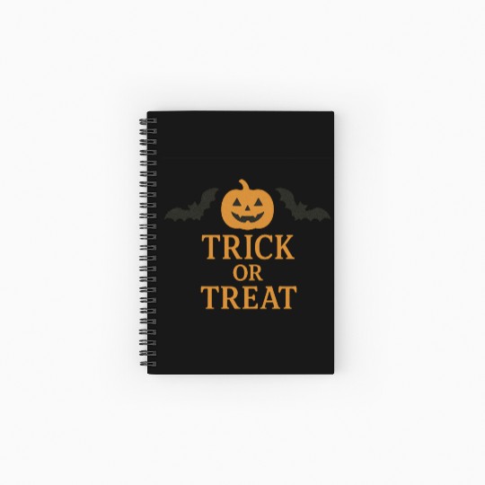 Spooky Halloween Pumpkin Trick or Treat Design Spiral Notebooks   Ruled Line