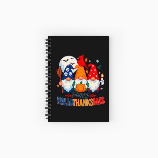 Festive Gnome Thanksgiving Scene Spiral Notebooks   Ruled Line