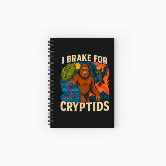 Cryptid Mythical Creature Spiral Notebooks   Ruled Line Design