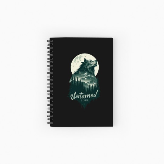 Wild Wolf Spirit Mountain Design Spiral Notebooks   Ruled Line