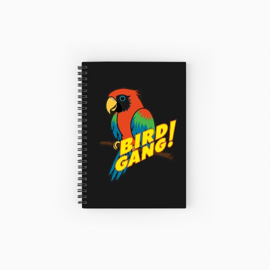 Bird Gang Parrot Cartoon Sticker | Tropical Funny  Spiral Notebooks   Ruled Line