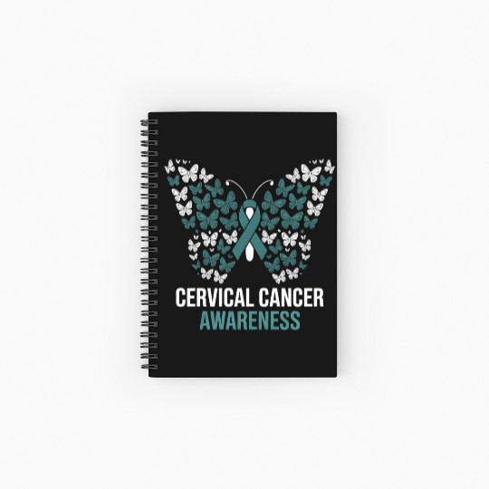 Cervical Cancer Awareness Butterfly Design Spiral Notebooks   Ruled Line