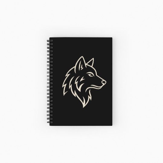 Wolf Head | Men’s Graphic Spiral Notebooks   Ruled Line