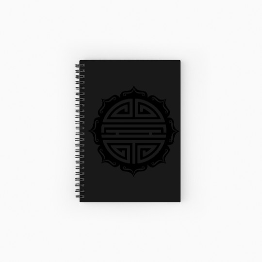 Shou Lotus , Chinese good luck charm, long life Spiral Notebooks   Ruled Line