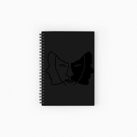 light dark face mask gemini Spiral Notebooks   Ruled Line