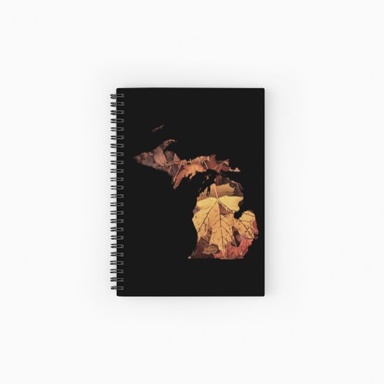 Michigan Autumn Fall Leaves Spiral Notebooks   Ruled Line